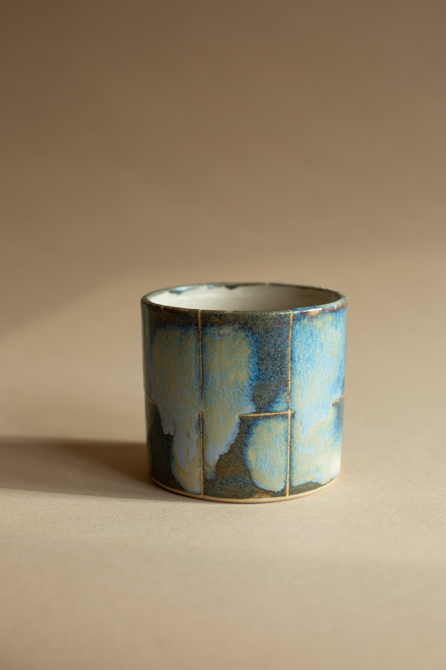 Blue-green checkered-ish melty vessel