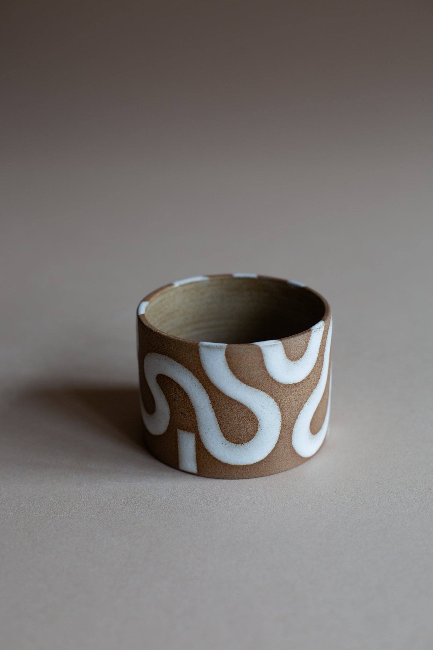 Squiggly White Vessel
