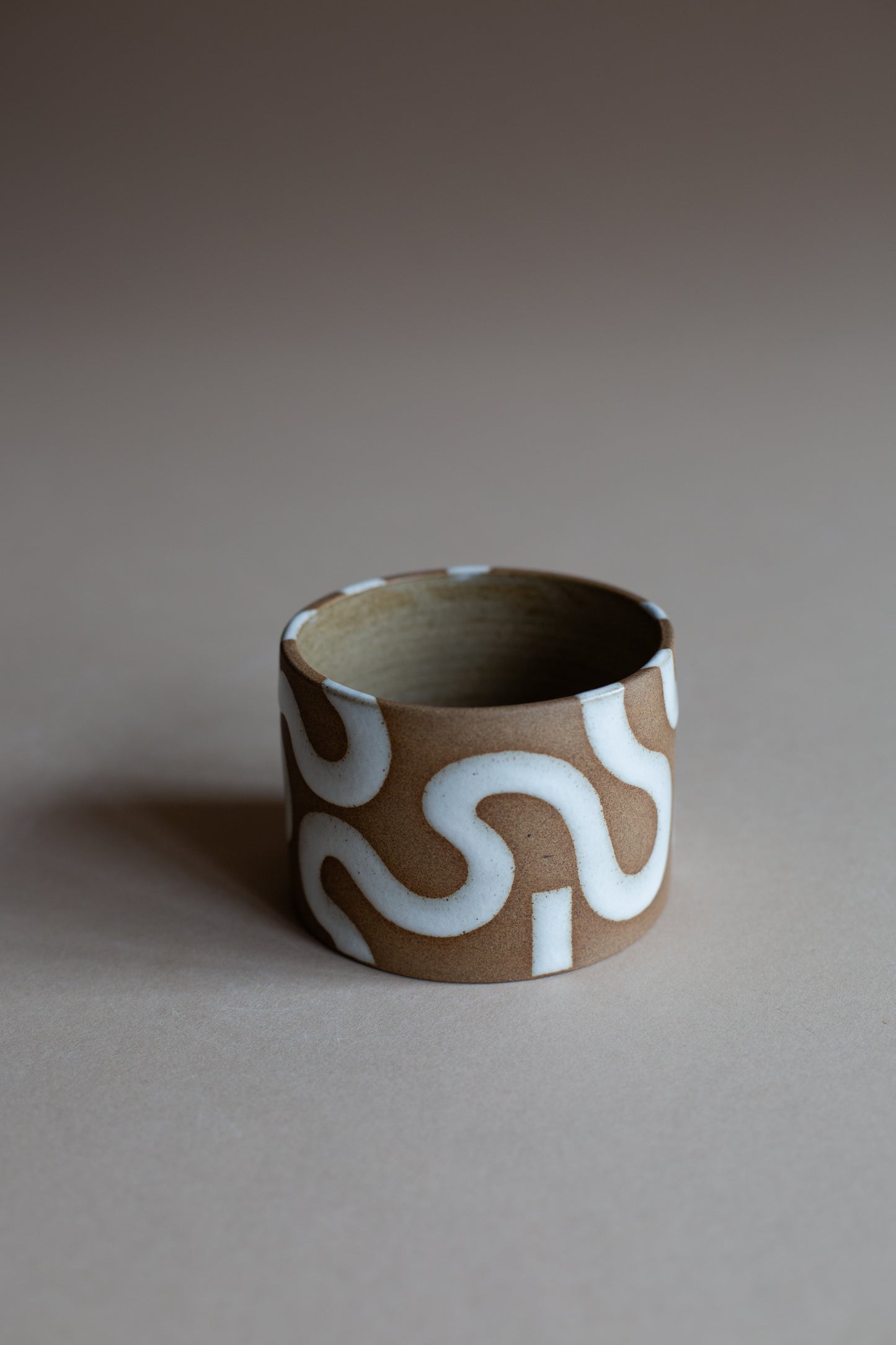 Squiggly White Vessel