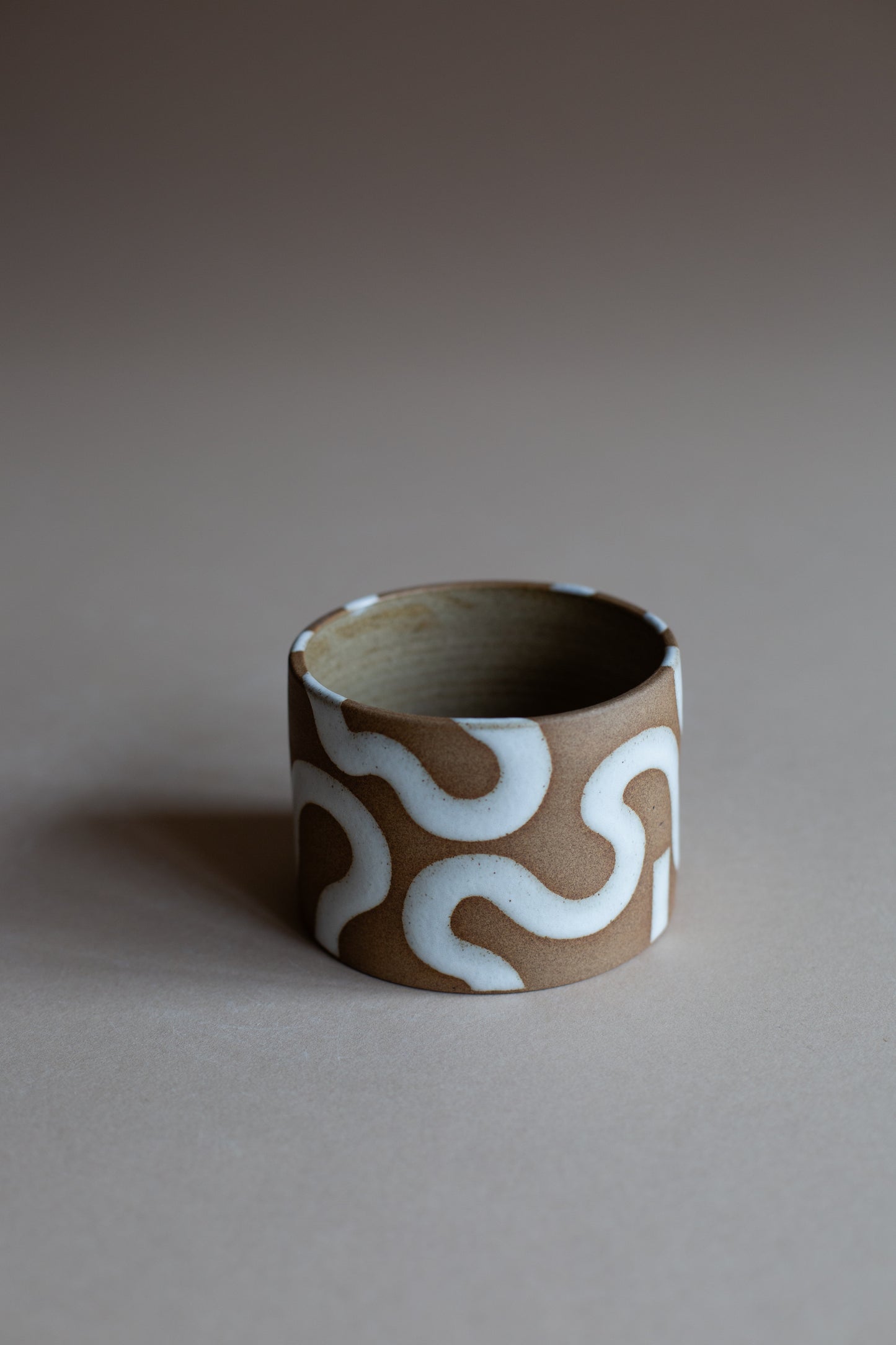 Squiggly White Vessel