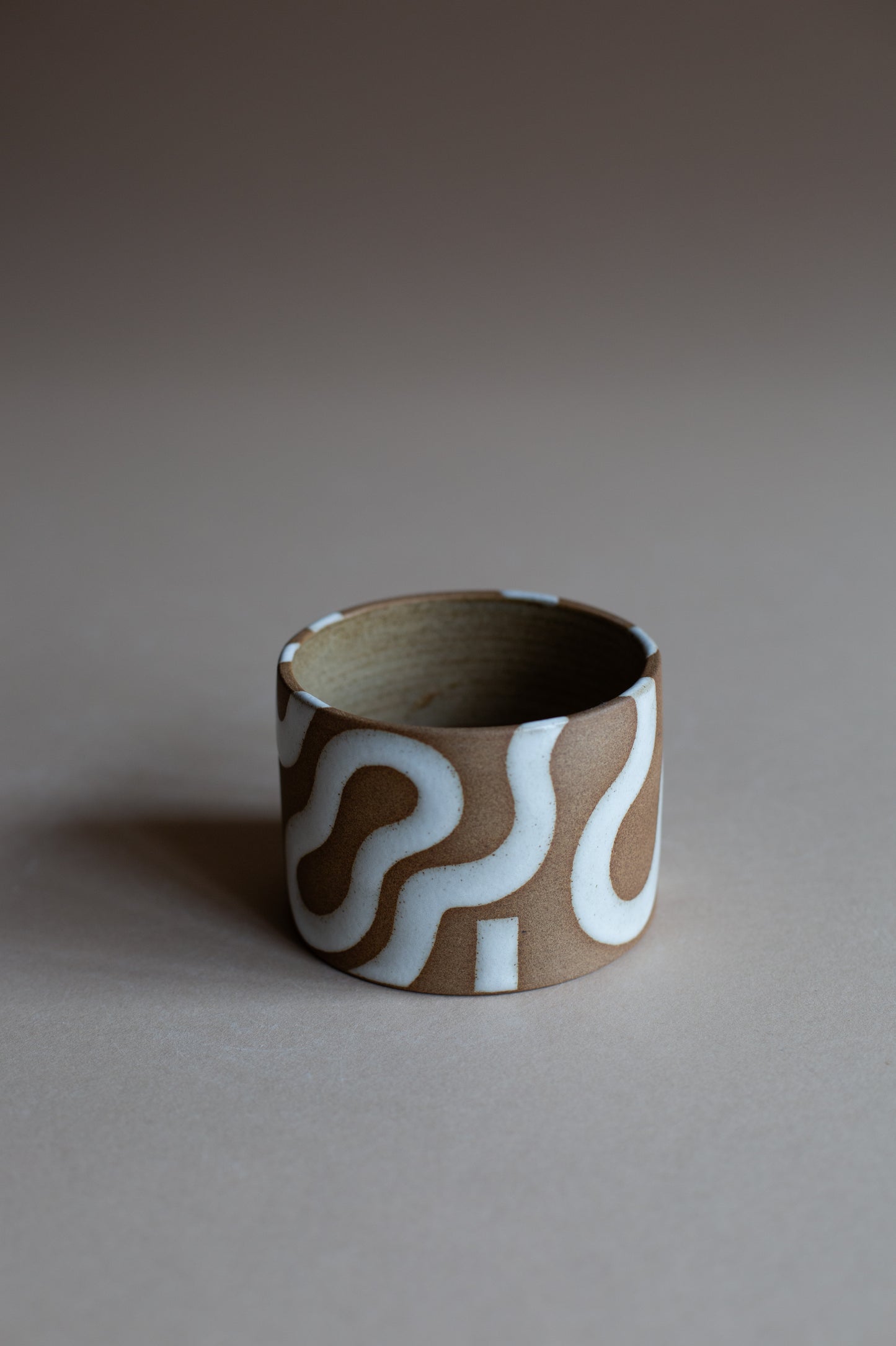 Squiggly White Vessel