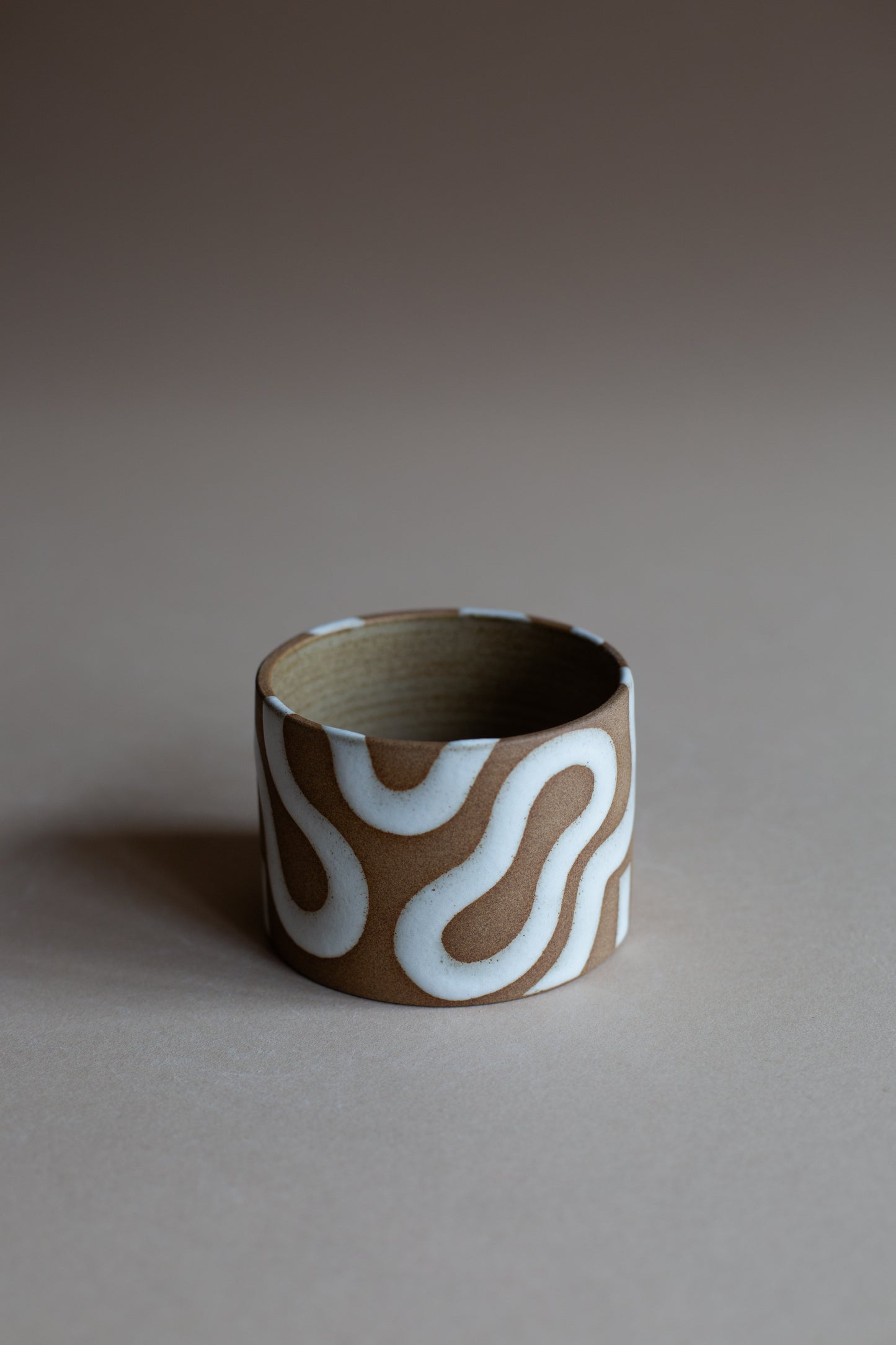 Squiggly White Vessel