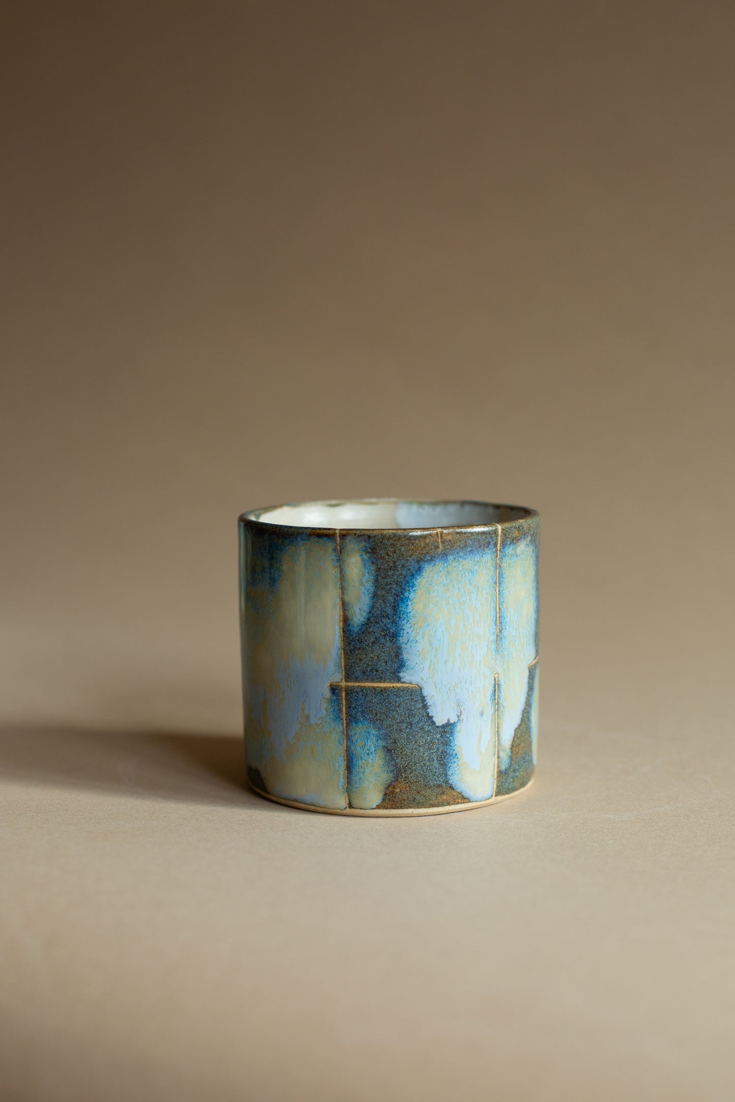 Blue-green checkered-ish melty vessel