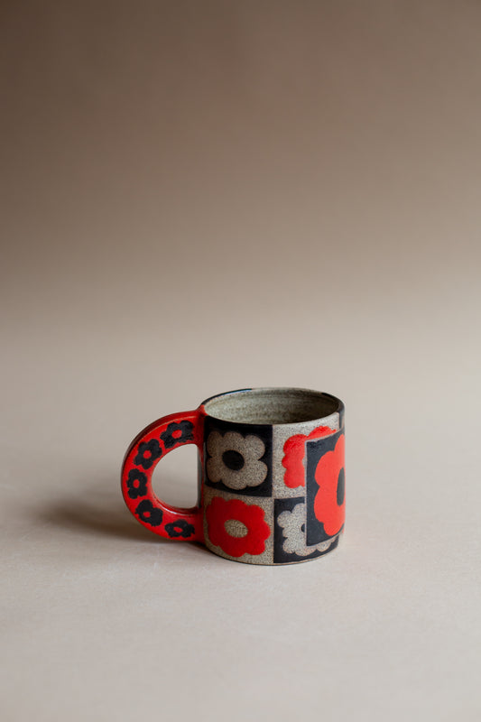 Black and Red Bloom Mug