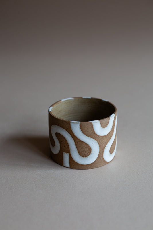 Squiggly White Vessel
